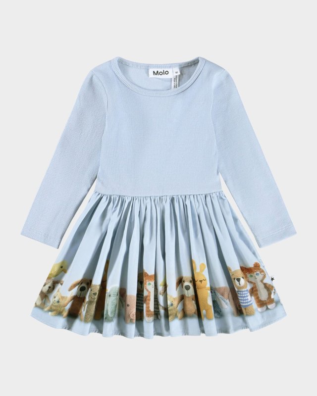 Girl's Candi Poplin-Skirt Dress, Size 6M-